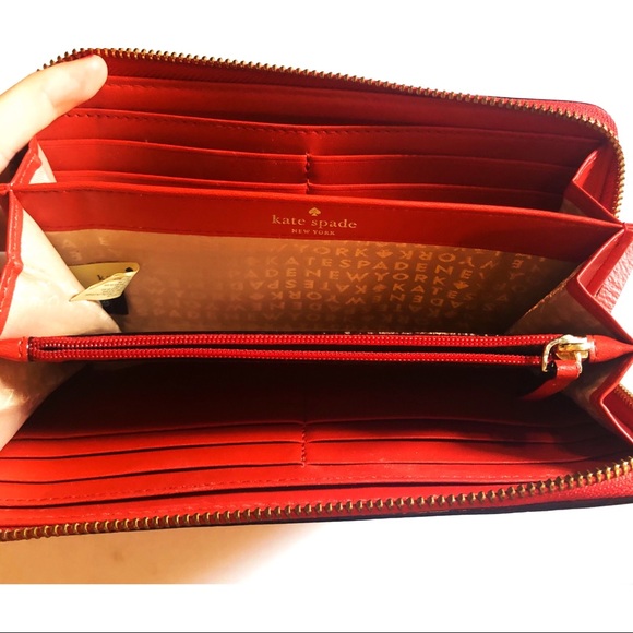 Kate Spade Red Wellesley Neda Zip Around Wallet - Picture 4 of 4